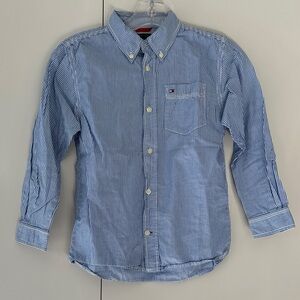 Tommy Hilfiger Blue and White Striped Shirt